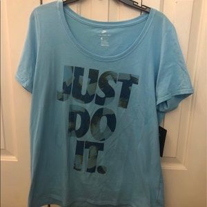 blue Nike tee